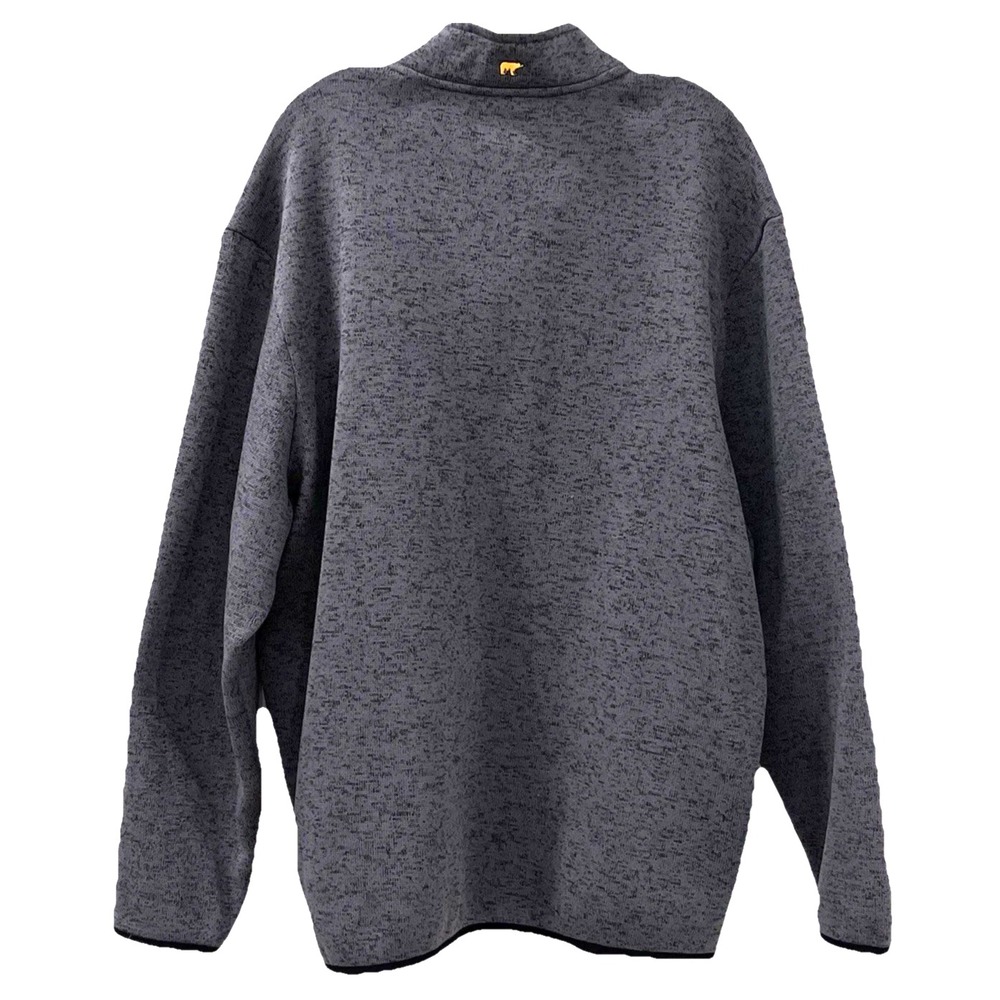 Jack Nicklaus Mens Sweater XXL Gray Black Fleece Lined Quarter Zip Pullover Golf - Picture 2 of 7